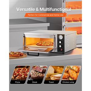 Forno Elettrico Commerciale per Pizza da 18 Pollici, 1740W, Forno da Banco Grande con Temperatura Massima di 450°C per Topping Pizza - Product Image 6