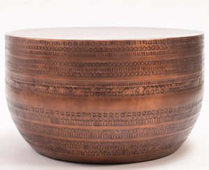 Haute qualité cuivre antique Vintage Designer grande forme ronde Table basse salon meubles accessoires fournitures de l'Inde - Product Image 2