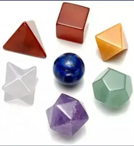 Pedra Natural 7 chakra Meditação Terapia Energética Crystal Healing Stone Geometria 7 Chakra Chakra Decoração de pedra platônica