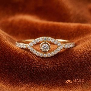 Gold <b>Eye</b> Halo <b>Ring</b> for Women Elegant Round Cut Engagement <b>Ring</b> MinimalistJewelry Gift Daily Wear USA Style - Product Image 4