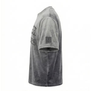 T-shirt de luxe urbain en velours orné de strass, style gothique streetwear, mode décontractée hip-hop MALUZA INDUSTRIES - Product Image 4