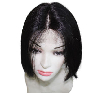 Perruque en cheveux humains lisses de haute qualité, style Kim K, avec closure 100% nouée à la main, double tirage, style naturel - Product Image 6