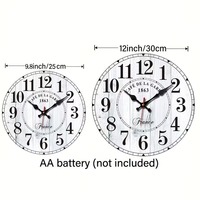 Horloge murale ronde en bois de 30 * 30 cm, design moderne de grande taille, mouvement à quartz silencieux, décoration pour la maison et le bureau