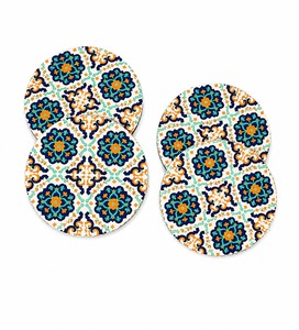 Premium Handcrafted MDF Enamel Coaster Set With Vintage Decorative Design For Kitchen Dining Table And Office <b>Desk</b> - Product Image 6