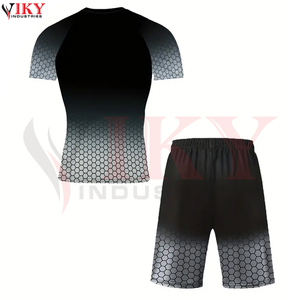 Ensemble BJJ No-Gi OEM, couleurs et logo personnalisés, séchage rapide, respirant, polyester et élasthanne, rashguard et short de grappling - Product Image 2