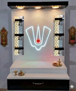 Marble Look Modern Teak Temple for Home Luxury White Wooden Mandir For Modern Homes Customized Temple <b>Unit</b> At Wholesale Prices - Product Image 2