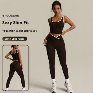 Wholesale Best Selling New Design Fashionable Women Yoga <b>Set</b> 2-Piece Spandex/Polyester Quick Dry Breathable Lightweight Custom - Product Image 2