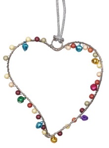 Adorno Navideño Colgante de Corazón con Cuentas Amarillo, Hecho a Mano, Duradero, Impermeable, Estilo Moderno, Tamaño Personalizado, Decoración de Fábrica - Product Image 4