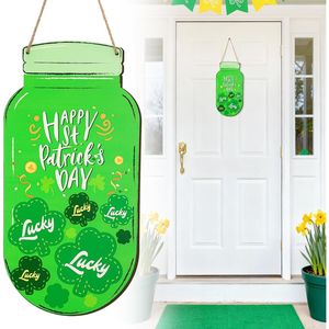Decorazioni da parete per la festa di San Patrizio, ghirlanda in legno 8 x 21,6 e cartello a forma di vaso per ornamenti da appendere alla porta d'ingresso H - Product Image 1