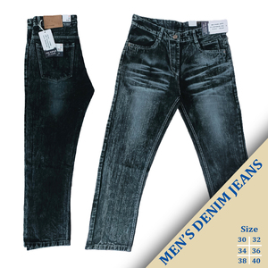 กางเกงยีนส์เดนิมผู้ชายแบบทอลายก้างปลา ย้อมเส้นด้าย ระบายอากาศได้ดี เป็นมิตรกับสิ่งแวดล้อม ลุควินเทจสีซีด ทนทาน คุณภาพส่งออก ขายส่ง - Product Image 1