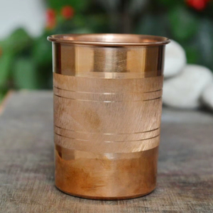 Gobelet en verre de cuivre écologique, vaisselle ayurvédique pour boissons santé, réutilisable et durable pour un style de vie écoresponsable à la maison - Product Image 1