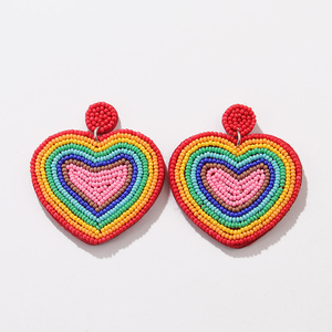 Boucles d'oreilles artisanales en forme de papillon, brodées de perles de rocaille sur coton, légères, style bohème classique, bijoux 143 - Product Image 1