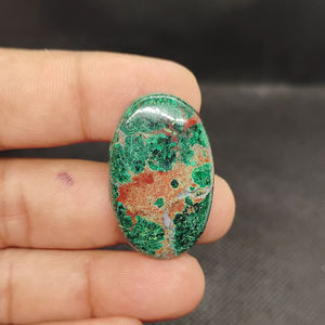 Cristal de crisocola malaquita natural de alta calidad, cabujón verde, piedra preciosa suelta para la fabricación de joyería. - Product Image 1