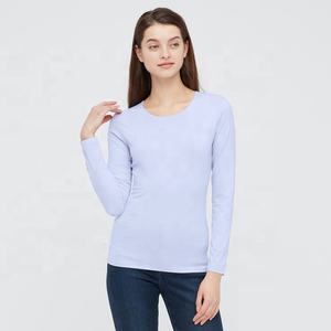 T-shirt femme en coton de haute qualité T-shirts toutes saisons Vêtements décontractés Chemises d'extérieur pour filles chemise avec logo personnalisé - Product Image 1