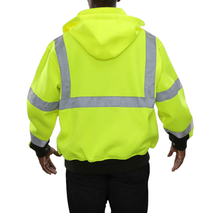 High Quality <b>Reflective</b> Water Proof ANSI Class 1 Safety Workwear Zipper Hoodie <b>Jackets</b> <b>Men</b> Security Long Sleeve Construction - Product Image 4