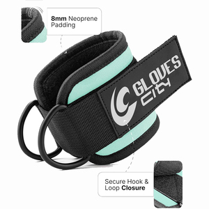 Correa de Tobillo para Gimnasio GLOVES City, Ajustable, de Nailon y Neopreno, Duradera, para Ejercicios de Abdominales, Piernas y Glúteos, con Anillo en D para Máquinas de Cable - Product Image 3