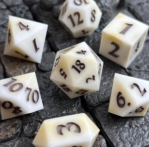 Bone <b>Dice</b> <b>Set</b> Accurate Markings Premium Polish Reliable Construction Tabletop Gaming Components - Product Image 2