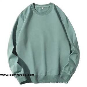 Sweat-shirt à capuche en molleton respirant personnalisé en gros, 380g, doublure coton/polyester, col rond unisexe, pull vierge pour homme - Product Image 4