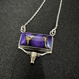 เครื่องประดับอัญมณีรักษาดอกรักเร่องุ่นสีม่วงสไตล์วินเทจสีเงิน925สำหรับวันครบรอบ - Product Image 4