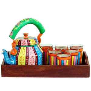 Tetera de aluminio de calidad deluxe pintada a mano, diseño fabuloso, vajilla multicolor para servir, tetera multifuncional - Product Image 4