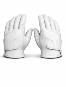 Guantes de bateo de cuero blanco, resistentes, unisex, para adultos, guantes de entrenamiento flexibles para béisbol con agarre antideslizante. - Product Image 1