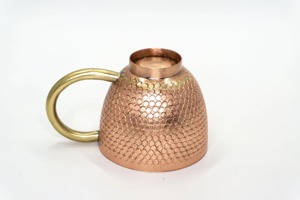 Taza de cobre de diseño minimalista, taza simple de cobre puro para beber agua desintoxicante con limón o menta y uso ayurvédico. - Product Image 3