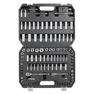 Set di chiavi a bussola SAE/metriche da 106 pezzi, a 6 punte, con attacco da 1/4" e 3/8", con cricchetto e bussole profonde per lavori di riparazione - Product Image 5