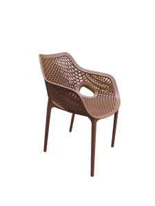 Fauteuil lounge moderne Sahara Taupe Lattice |   Siège berceau incurvé en polypropylène toutes saisons, rembourré de mousse, Oasis commercial haut de gamme - Product Image 1