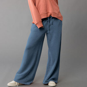 Pantalones de yoga acampanados de algodón de pierna ancha para mujer al por mayor, con cintura alta y cordón, estilo urbano, joggers 2026 - Product Image 2