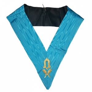Collier de Garde de la Porte Junior Rite Français, Broderie Machine, Soie Naturelle, Dentelle Professionnelle, Épingle de Sûreté, Régalia Cérémoniel Premium - Product Image 1