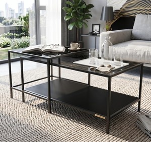 Table d'appoint en métal pour appartement, table basse en métal pour salon, table console - Product Image 1
