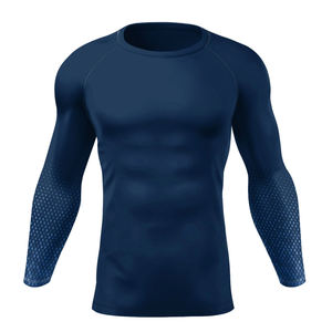 Camiseta de Compresión de Manga Corta Negra para Hombre, Diseño Sólido, Transpirable, de Punto, de Secado Rápido, Estilo Deportivo, Informal, para Verano, para Adultos - Product Image 3