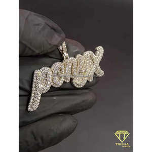 Custom <b>Name</b> <b>Necklace</b> Lab Grown Diamond Iced Out Hip Hop Pendant Luxury Jewelry Gift - Product Image 3