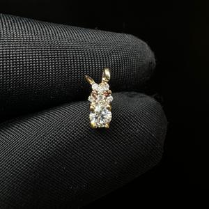 Encantadores pendientes de conejo de oro macizo de 14K con moissanita, delicados aretes de conejito para uso diario elegante y perforaciones. - Product Image 3