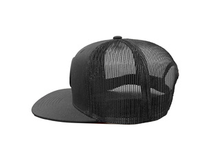 Adjustable Rubber Patch 6 Panel Mesh Back <b>Flat</b> Brim Snapback <b>Hat</b> for Adults Fishing Business Wear Made in Vietnam Manufacturer - Product Image 4