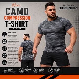 Camo Printed <b>Compression</b> T <b>Shirt</b> <b>Men</b> Short Sleeve Rash Guard Tee Plus Size Gym Fitness Base Layer <b>Shirts</b> <b>Men</b> Yoga Wear T-<b>Shirts</b> - Product Image 4