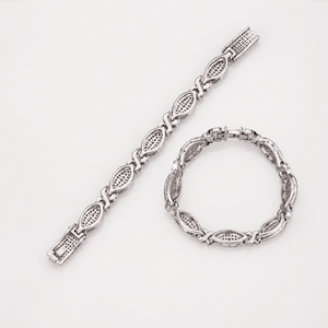 925 Sterling <b>Silver</b> VVS1 Moissanite Round Brilliant Cut GRA Certified Charm <b>Bracelets</b> Men's Design - Product Image 3