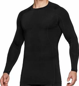 T-shirt de sport à manches longues pour homme, noir, à séchage rapide, protection intégrale, en spandex et polyester - Product Image 1