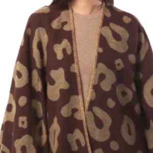 Brown Leopard Print <b>Wrap</b> Shawl Soft Warm Fashion Scarf Women Oversized Animal Pattern Cape Style Winter Casual Shoulder Cover - Product Image 5