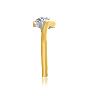 Yellow Gold Luxury <b>Ring</b> Diamond Cluster Classic Sparkle Engagement Style Two Tone Diamond Halo <b>Ring</b> for Wedding Party Gift 14K - Product Image 3