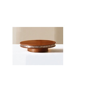 Base para Pastel de Madera Hecha a Mano de Estilo Vintage, Tono Marrón Rústico, para Celebraciones de Aniversario, Mesa Festiva de Postres - Product Image 1