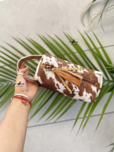 New Designer Cowhide Leather Toiletry <b>Organizer</b> Shaving Kit Man Women Hair on Hide Travel Cosmetic Bags <b>Makeup</b> Bags - Product Image 4