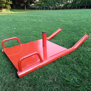 Traîneau d'entraînement en acier doux avec plaque de poids rouge, pour exercices d'agilité, d'obstacles, de force (poussée et traction), entraîneur de gym pour exercices athlétiques - Product Image 1