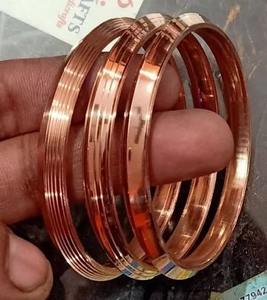 India-Made 99.9% Pure <b>Copper</b> Religious Traditional <b>Magnetic</b> Bangle 6 Strong Magnets Personalized Engraving Option Handmade - Product Image 2