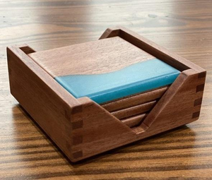 Premium Wooden Handmade Duck Swan Coaster Set of 4 With Holder Suitable for Tea Coffee <b>Cup</b> Serving - Product Image 2