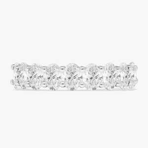 2Ct Diamond Half Eternity Rings 14K 18K Solid Gold Oval Cut Lab <b>Gown</b> Wedding Bands Prong Set Modern Stackable Minimalist Jewelry - Product Image 1