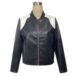Chaqueta de Cuero Genuino Estilo 2025 para Hombre, Manga Larga, Corte Ajustado, Diseño con Parches, Chaquetas de Cuero de Moda Primavera para Mujer - Product Image 1