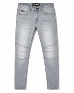 FLY HUMBLE Men's Slim Fit Distressed Straight Leg Denim Jeans <b>Light</b> Blue Ripped Washed Casual Style Mid Waist Cotton Spring - Product Image 4