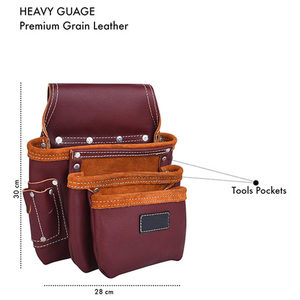 Professional High Quality Leather <b>Tool</b> Pouches Set Belt Custom Branding for Construction <b>Carpenter</b> Electrician <b>Tool</b> belt - Product Image 6