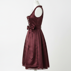 Vestido Dirndl Informal Transpirable de Alta Calidad para Mujer, Nuevo, Estilo Oktoberfest, Bordado Alemán, Liso, Teñido, Hasta la Rodilla, Sin Mangas - Product Image 3